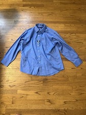 NWT Chaps Men's Light Blue Easy Care Button-Down Shirt sz Xl