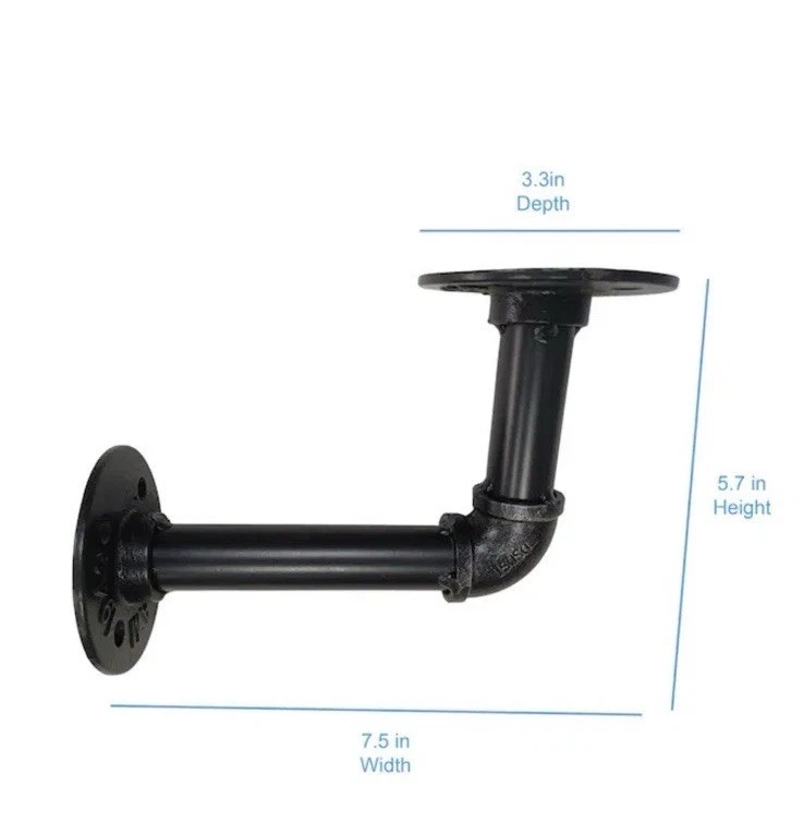 Style Selections 7.56-in L x 3.35-in W × 5.75-in D Black Shelf bracket 6 Pieces - Image 3 of 4