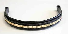 Bobby's Mirror Padded Browband in Brass-Black-Full