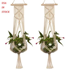2PCs Handmade Flower Pot Hanging Baskets Macrame Plant Hanger Flowerpot Holders