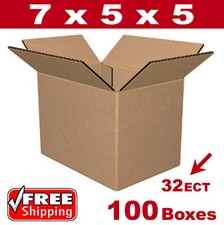 100 - 7x5x5 Cardboard Boxes Mailing Packing Shipping Box 32ECT Corrugated Carton