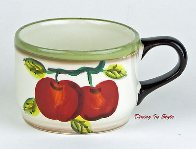 10 oz. Cup(s), MINT & SUPERB! Casa Vero, Apples, Green Rim , ACK