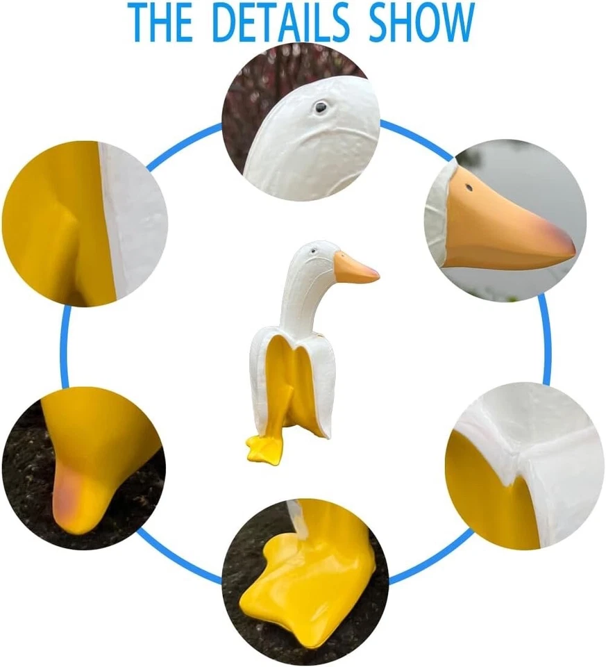 Big Banana Duck Garden Statue, Cute Resin Gnomes Decor, Creative Yard Art Sculpt - Image 3 of 4