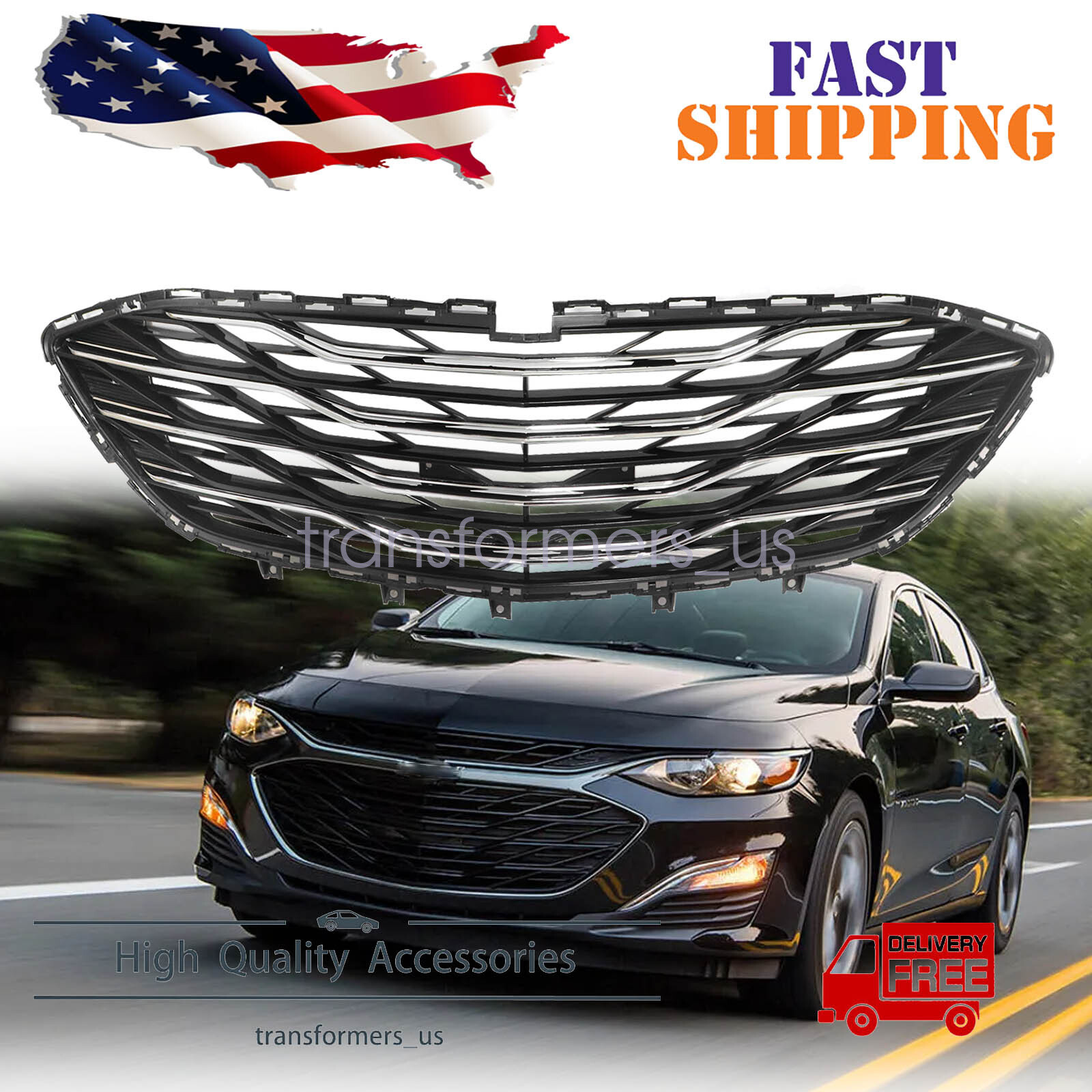 For 2019 2020-2025 Chevrolet Malibu 84473373 Front Bumper Face Bar Grilles Lower