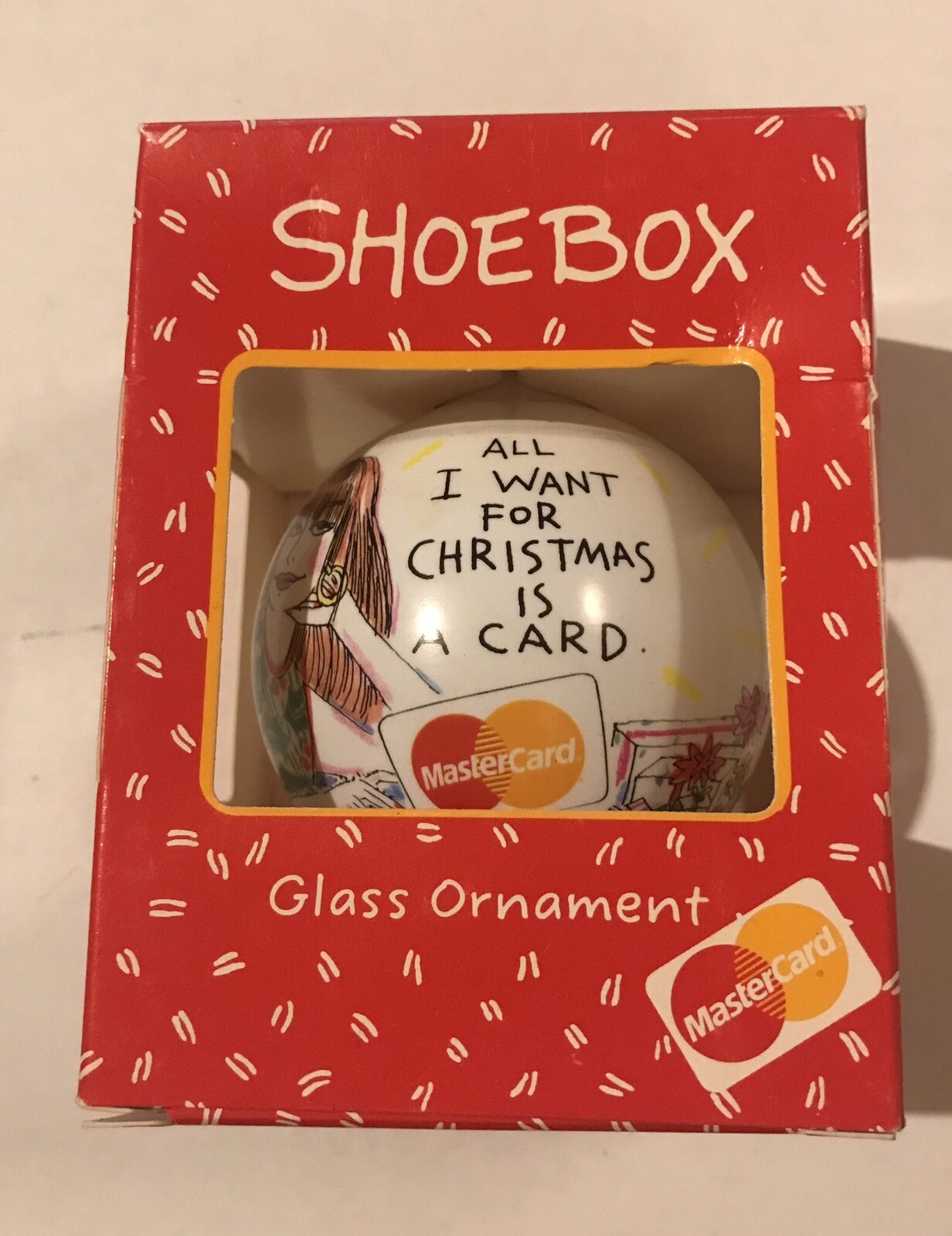1992 MARY ENGELBREIT HALLMARK GLASS BALL ORNAMENT teacher