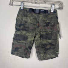 Levi's Straight Fit Short Boys 4 Green Camo Print Stretch