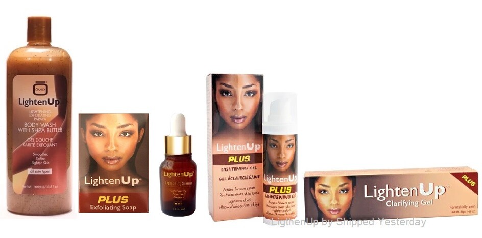 LightenUP Skin Toning Serum - Exfoliating Soap - Body Wash - Gel