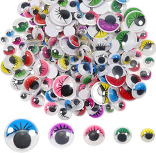 200Pcs Wiggle Googly Eyes Self Adhesive with Eyelashes round 8Mm 10Mm 12Mm 15Mm