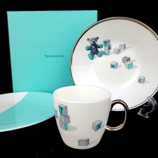 Tiffany Co Bear Block 3-piece tableware set - cup, bowl, plate baby set