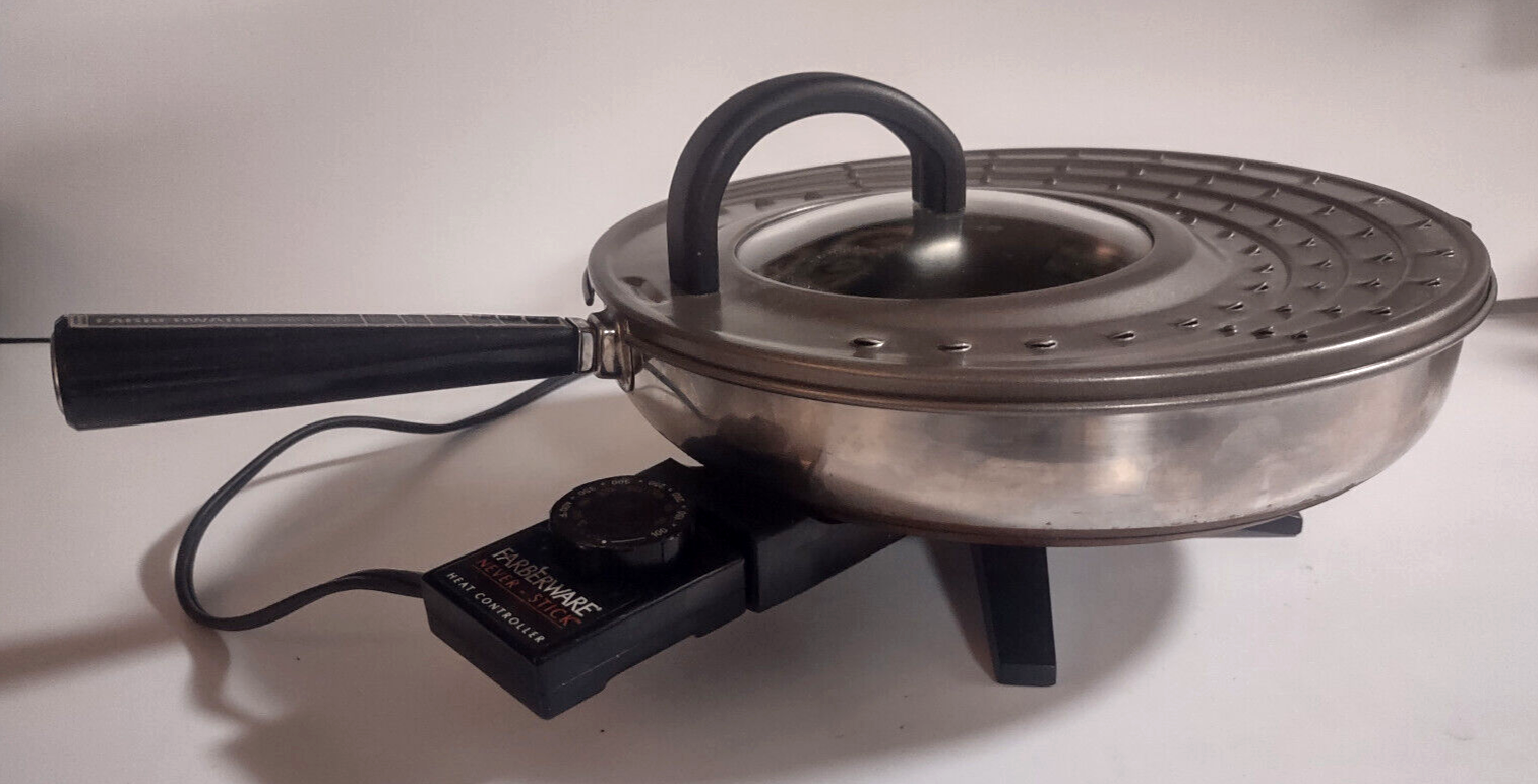 Vintage Faberware FSS300 Stainless Steel Electric Skillet Pan w/ lid and probe eBay