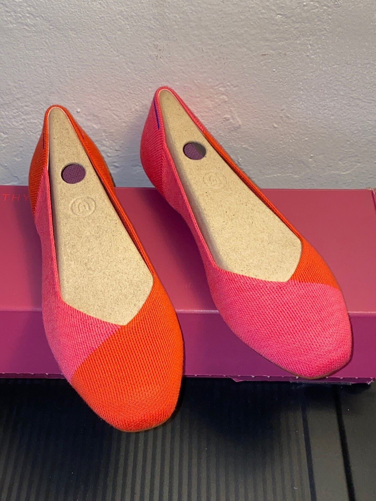 Rothy's Marta Ferri Flame Azalea Ballet Flat US Size 8.5 New With Box **Sold Out