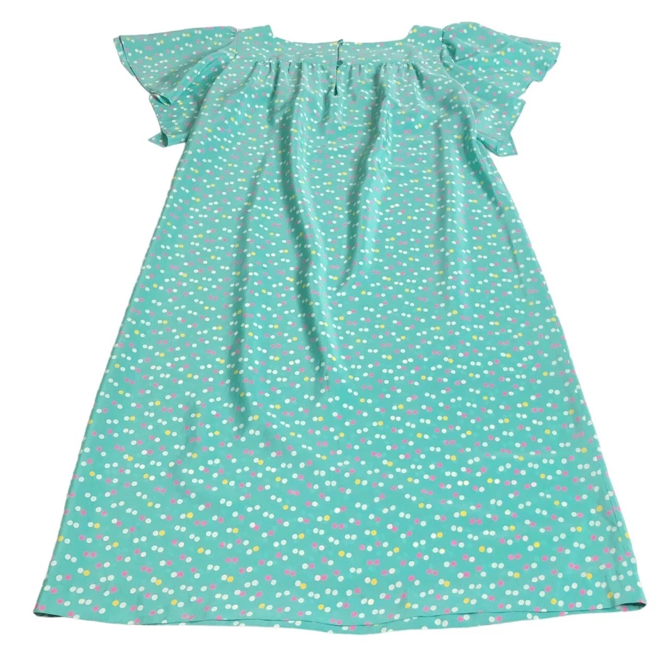 Vestido vintage La Chemise para mujer 14 1/2 verde lunares manga acampanada años 80 Foto 4 de 4