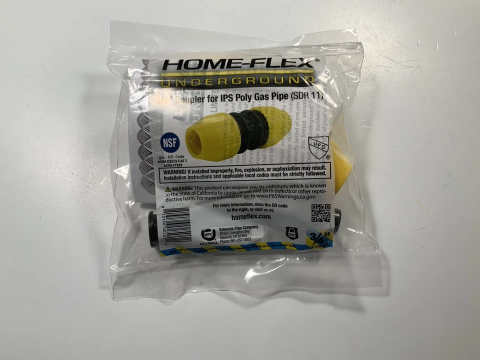 3/4 In. IPS (SDR11) Underground Yellow Poly Gas Pipe Coupler | Polyethylene - Image 2 of 4