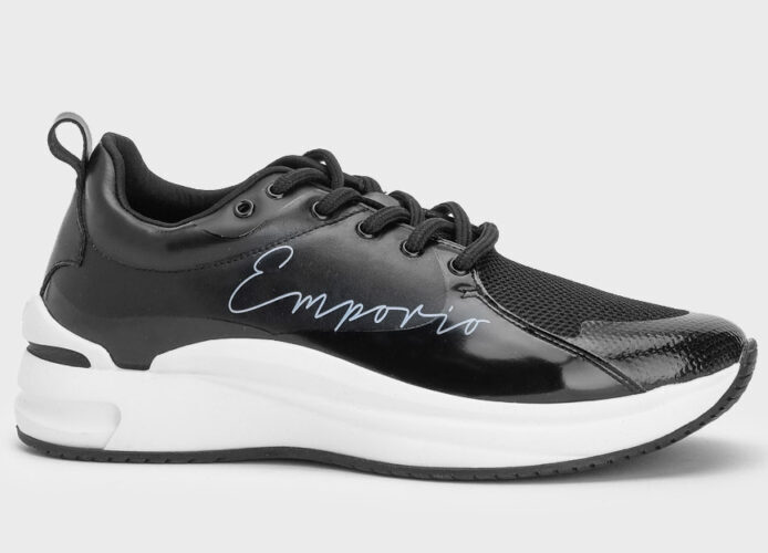EMPORIO ARMANI $295 EA7 Womens Black Sneakers AUTHENTIC Running