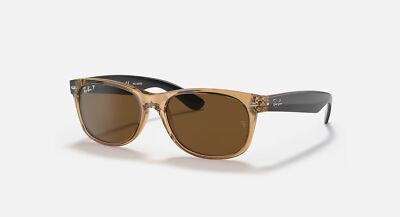 Ray-Ban New Wayfarer Bicolor Polarized Brown 55mm Sunglasses