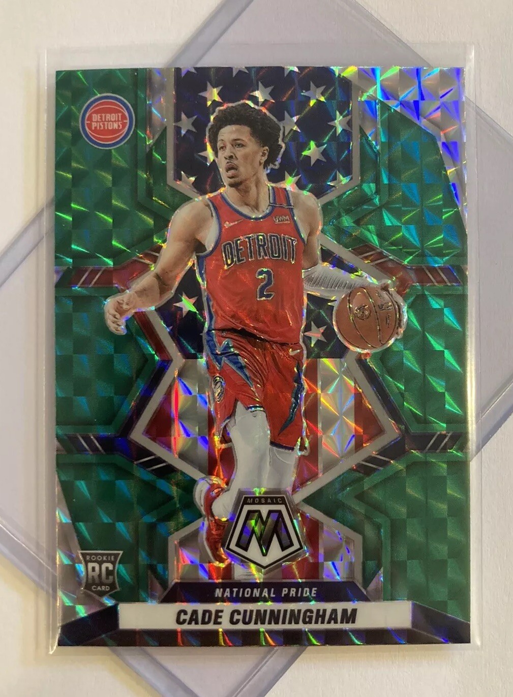 CADE CUNNINGHAM - RoOkiE - 2021 Mosaic #260 - GREEN Mosaic - National Pride -