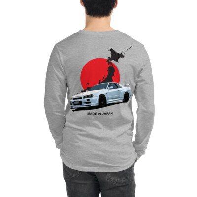 Skyline R34 GTR Made in Japan JDM Tuner Unisex Long Sleeve Tee