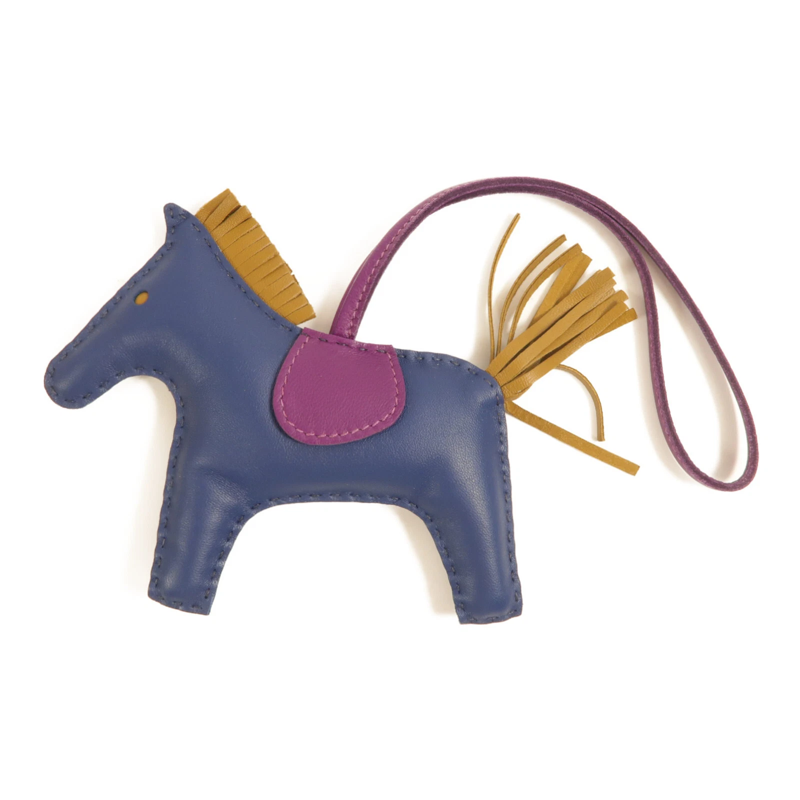 HERMÈS HERMES Rodeo MM Charm Milo Pelle Bule Viola