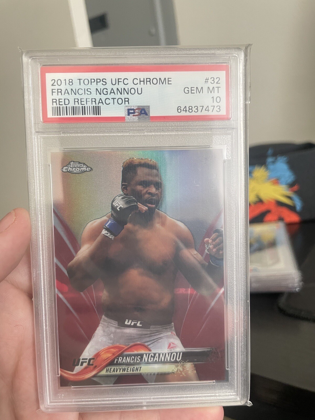 2018 UFC Topps Chrome Francis Ngannou Red Refractor /5 PSA 10
