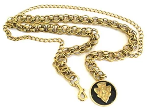 GUCCI Médaille Logo Chaîne Ceinture Or Motif Rond Vêtements Femme Accessoires Occasion