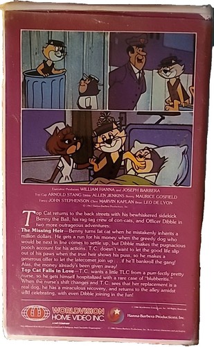 TOP CAT'S LOVES AND FORTUNES VHS Hanna-Barbera SELTEN 1986 Worldvision Klappschale - Bild 2 von 5