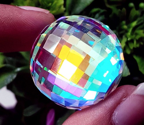 94.35 Ct Certified Mystic Quartz Ball Loose Gemstone With Free Gift - Picture 1 of 13