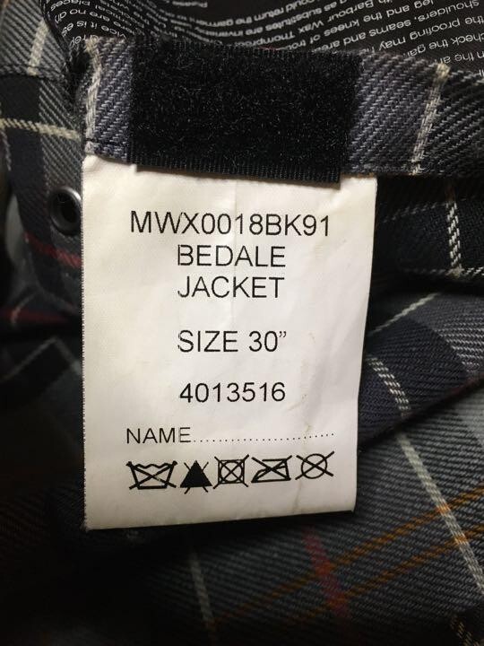 Barbour BEDALE Oiled Blouson Jacket black cotton size 30 Barbour BEDALE Oiled Blouson Jacket black cotton size 30