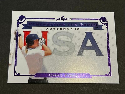 2011 Leaf Legends PURPLE BLANK BACK PROOF MISSING AUTO & #/1 Jennie Finch USA