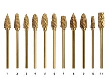 Dental Lab Gold Carbide burs for polishing different shape, sizes & qty