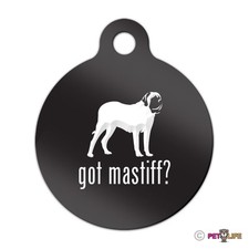 Got Mastiff Engraved Keychain Round Tag w/tab english Many Colors