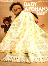 Baby Afghans to Knit and Crochet Leisure Arts 64 Vintage 1976