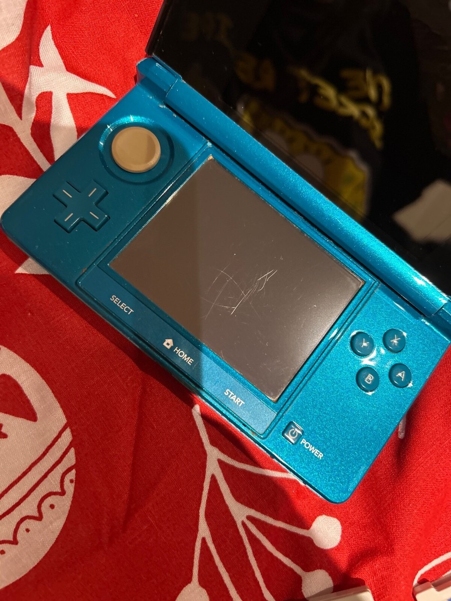 Nintendo 3DS Aqua Blue Handheld System- Cable not included, good