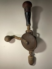 Vintage STANLEY No. 624G Eggbeater Hand Drill w/ 5 Bits in Handle - Made in USA