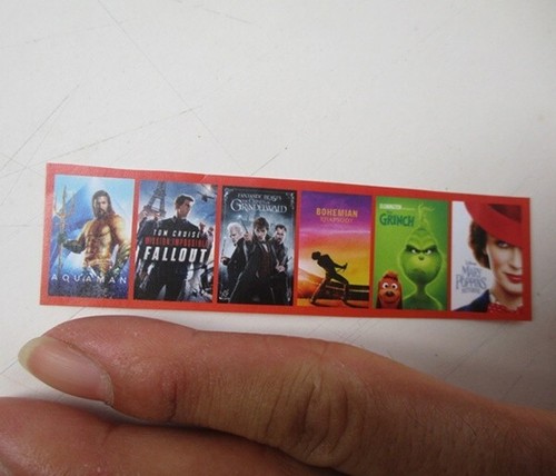 movie posters for 1:24 th dollhouse wall paper miniature pictures 20x13 mm set 6