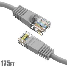 175FT Cat5E RJ45 Ethernet LAN Network UTP Snagless Patch Cable Pure Copper Gray