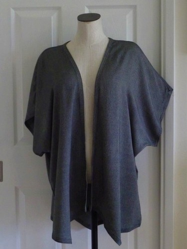 Tienda Ho Lagenlook Navy-Gray Moroccan Cotton Open Slouch Vest Topper OS 54B EUC - 第 1/11 張圖片