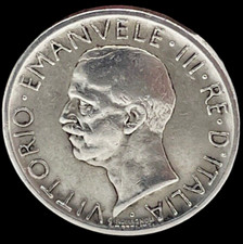 5 lire 1927 in argento Aquilotto fior di conio,Re d'Italia Vittorio Emanuele III