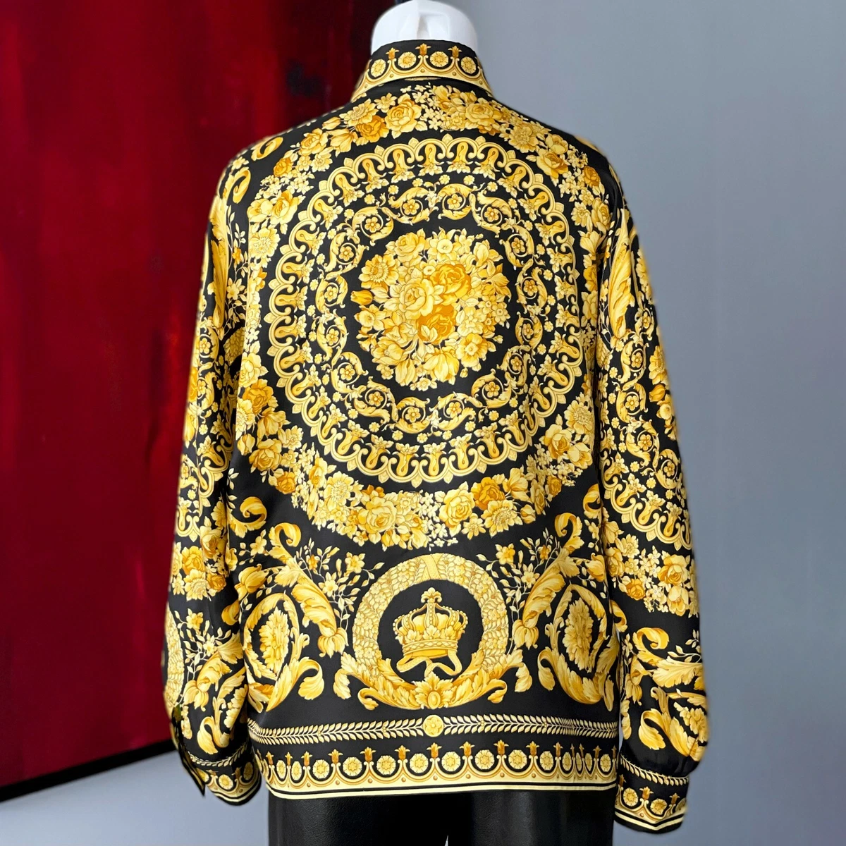 GIANNI VERSACE women's silk shirt Barocco print size IT 44 from F/W 1991/92