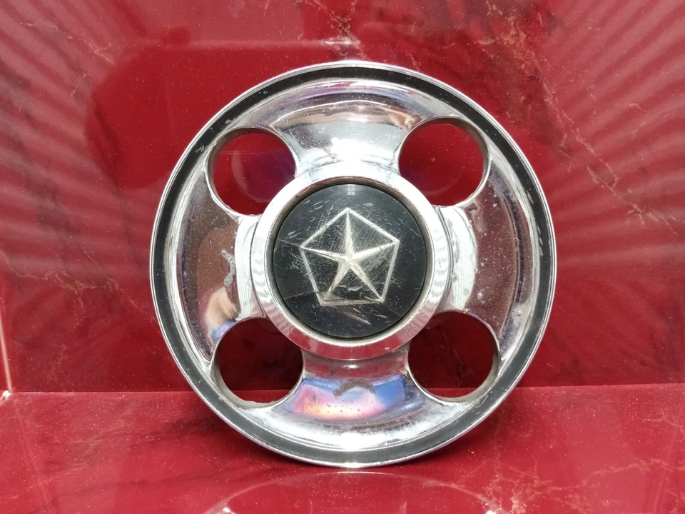 Chrysler Cordoba 1975-1977 (1) tapa central cromada de fábrica OEM # 4126632 vintage Foto 4 de 4