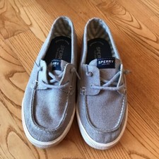 Sperry Top-Sider shoes sneakers Lounge Away Jr Silver Sparkly Boat girls Size 2
