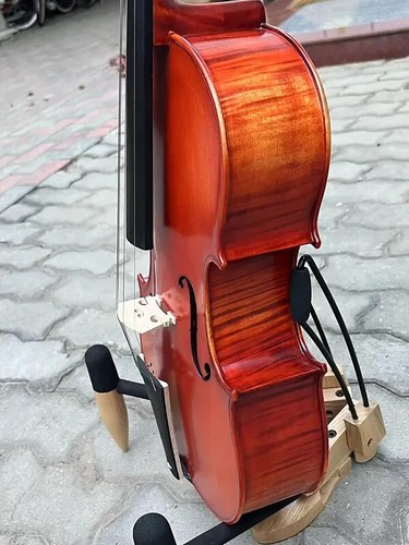 Flames maple Wood Viola 18 inch,Higher Rib,Hand Made Big Rich Deep bass Sound - Picture 8 of 11