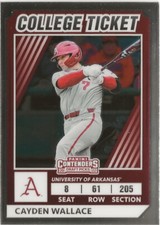 2022 Panini Elite Extra Optic Cayden Wallace SP RC Rookie Kansas City Royals