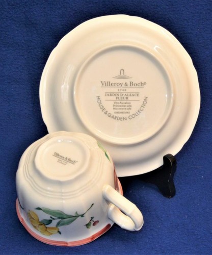 VILLEROY & BOCH Germany Blumenrand JARDIN D'ALSACE FLEUR Set flache Tasse & Untertasse - Bild 4 von 5