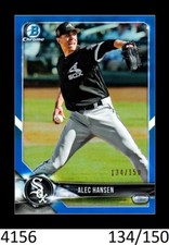 1-2018 BOWMAN CHROME DRAFT BLUE REFRACTOR ALEC HANSEN WHITE SOX 134/150