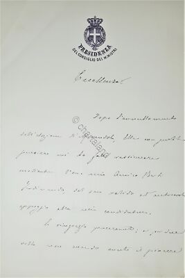 Lettera manoscritta con autografo - Politico italiano F. Ballarini - 1889
