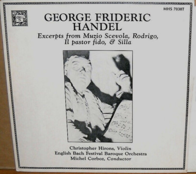 HANDEL Excerpts from Muzio Scevola-Rodrigo-Il pastor fido-Silla (1984) LP Hirons