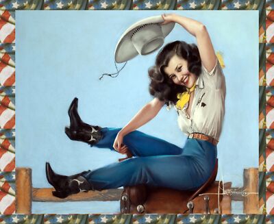 8913.Decoration Poster.Home room interior decor art.Sexy Pinup Country Cowgirl