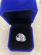 BEAUTIFUL STERLING SILVER 925 PINK TOPAZ STATEMENT RING SZ 7.