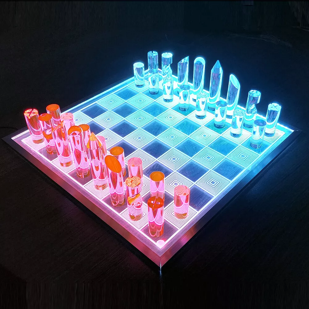 Trademark Games Modern Chess Set - Acrylic Chess Board with 32