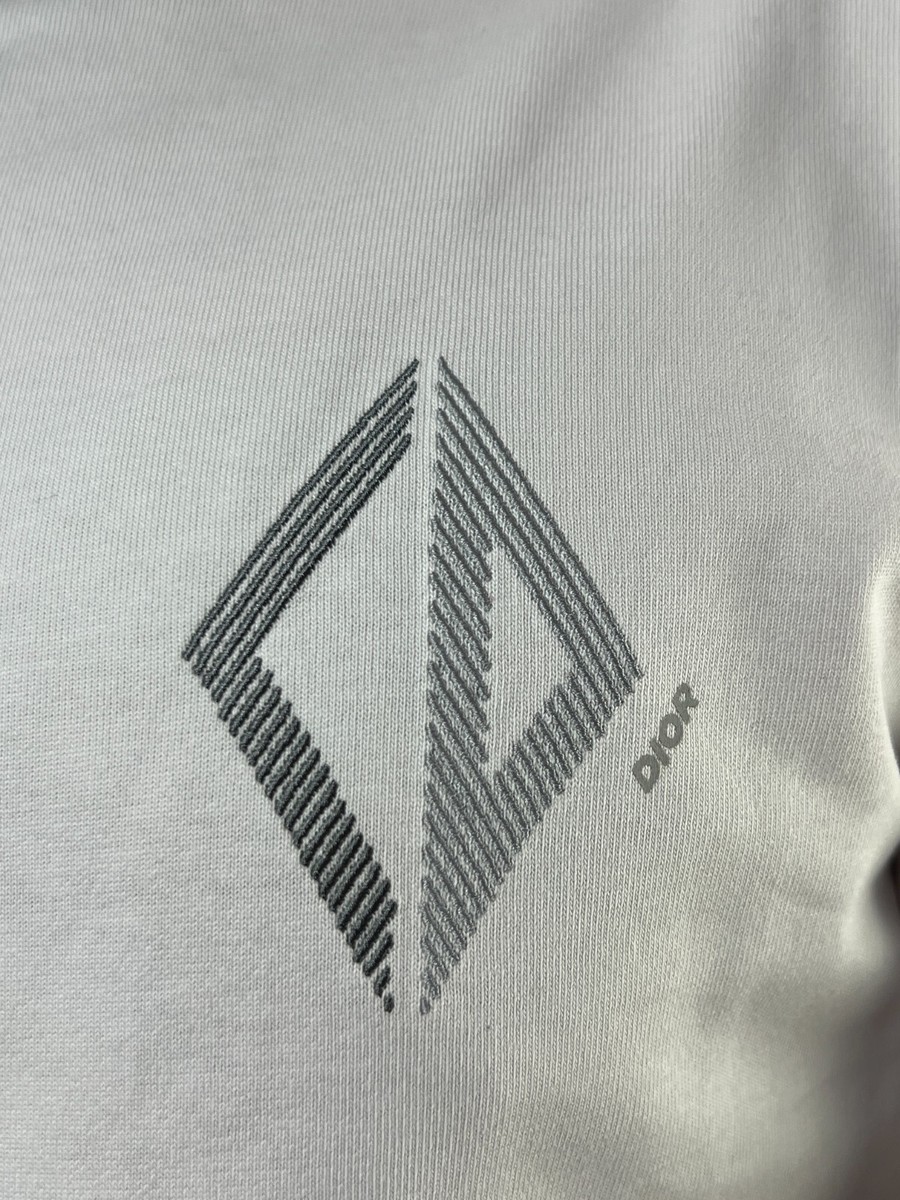 【コットン素材！】Dior CD Diamond Tシャツ Dior 25Fall《CD Diamond Tシャツ》ホワイト コットン ロゴ 直営